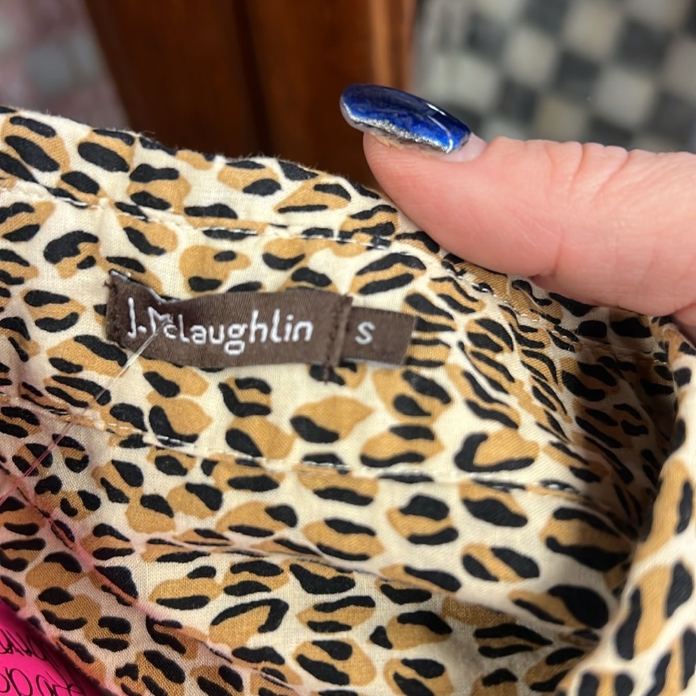 J. McLaughlin Leopard Print Button-Up Shirt (Size S)​ - Picture 2 of 7